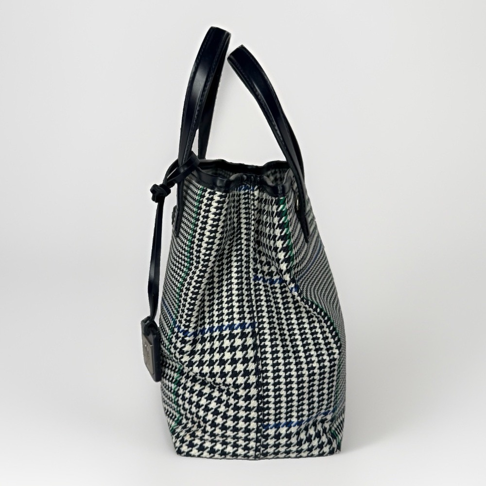 Vintage Lauren Ralph Lauren Houndstooth Mini Tote Bag Black/White Purse Handbag - Picture 6 of 11